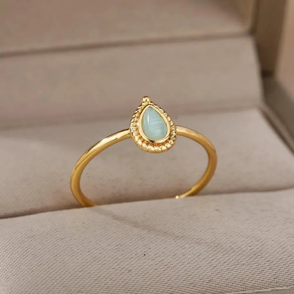 Stainless Steel Sunflower Wedding Rings for Women
