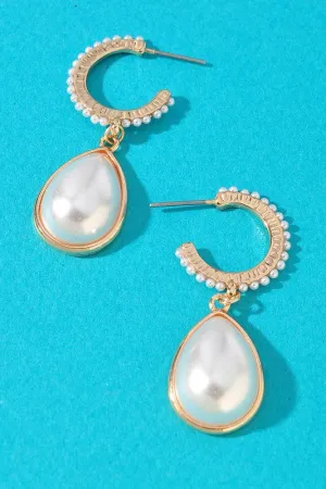 Stand Up Pearl Teardrop Earrings