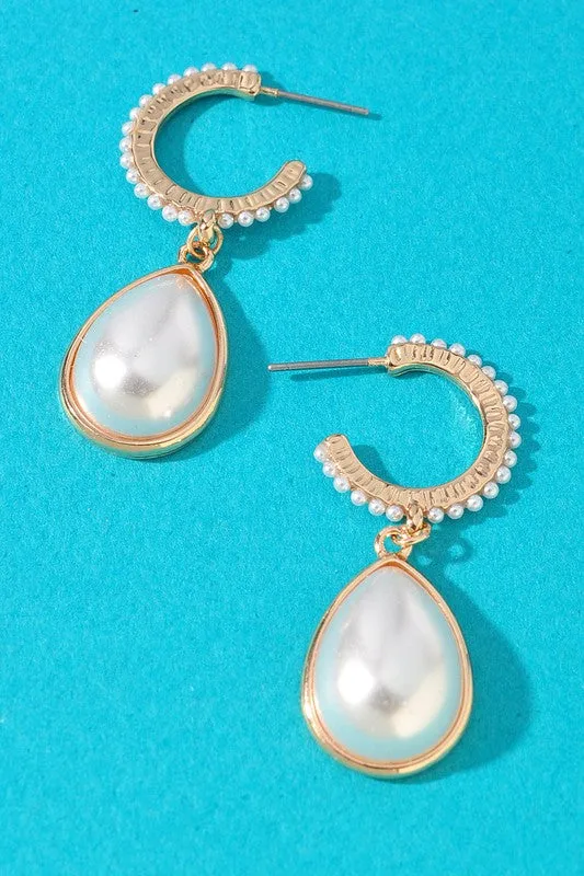 Stand Up Pearl Teardrop Earrings
