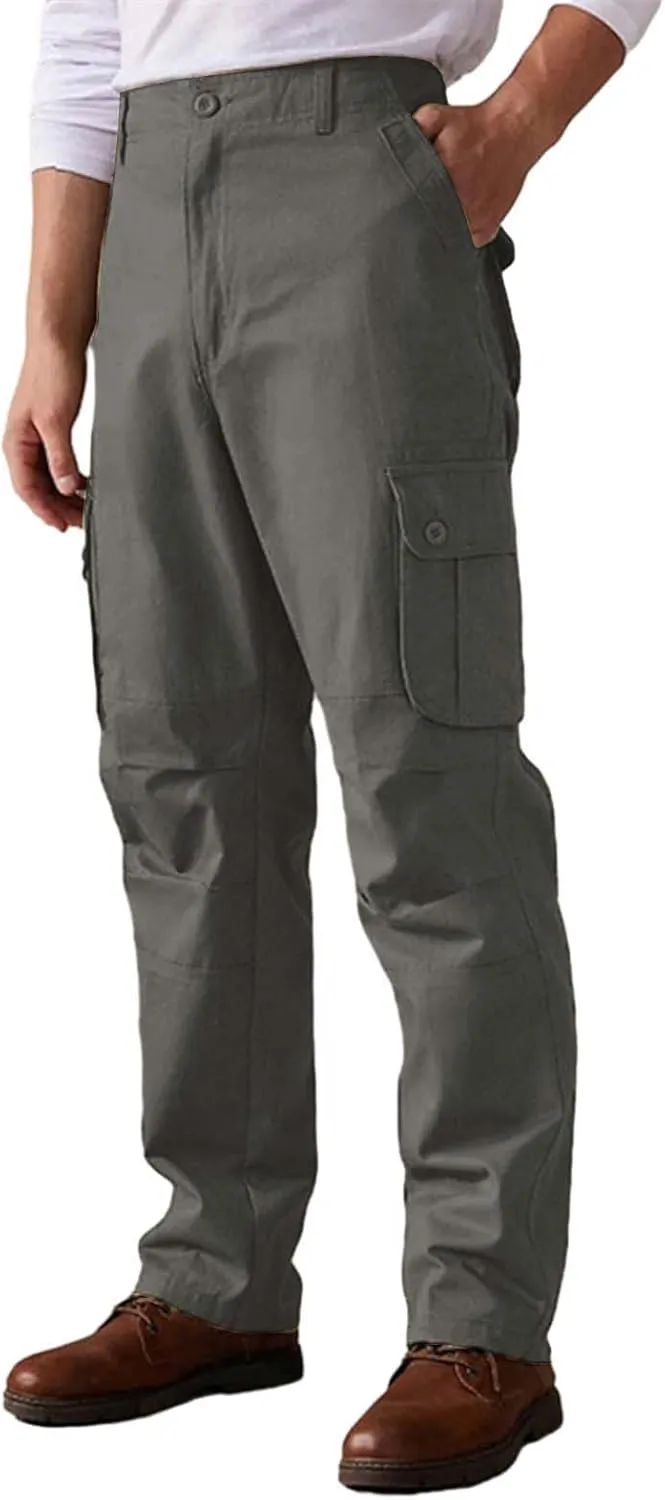 Straight Leg Cargo Pants Men Pocket Plus Size 2024 Fitness Dress Pants Zip Buckle Waist Casual Suit Trousers Workwear
