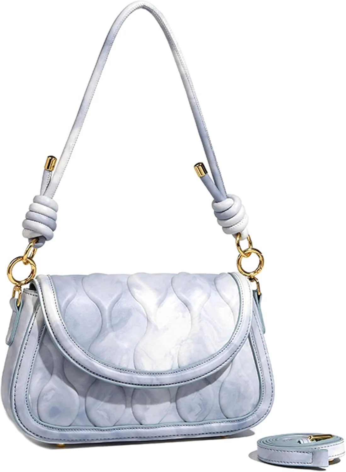 Stylish Underarm Bag for Women PU Leather Flap Crossbody Saddle Shoulder Bag Embossed Handbag Purse Designer Satchelbag2169OWOISS