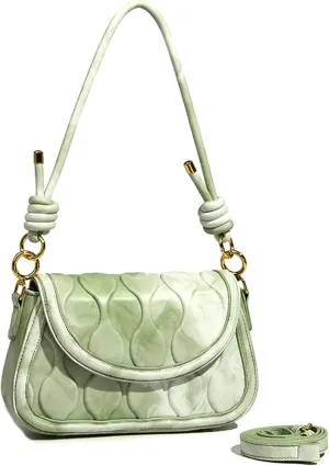Stylish Underarm Bag for Women PU Leather Flap Crossbody Saddle Shoulder Bag Embossed Handbag Purse Designer Satchelbag2170OWOISS