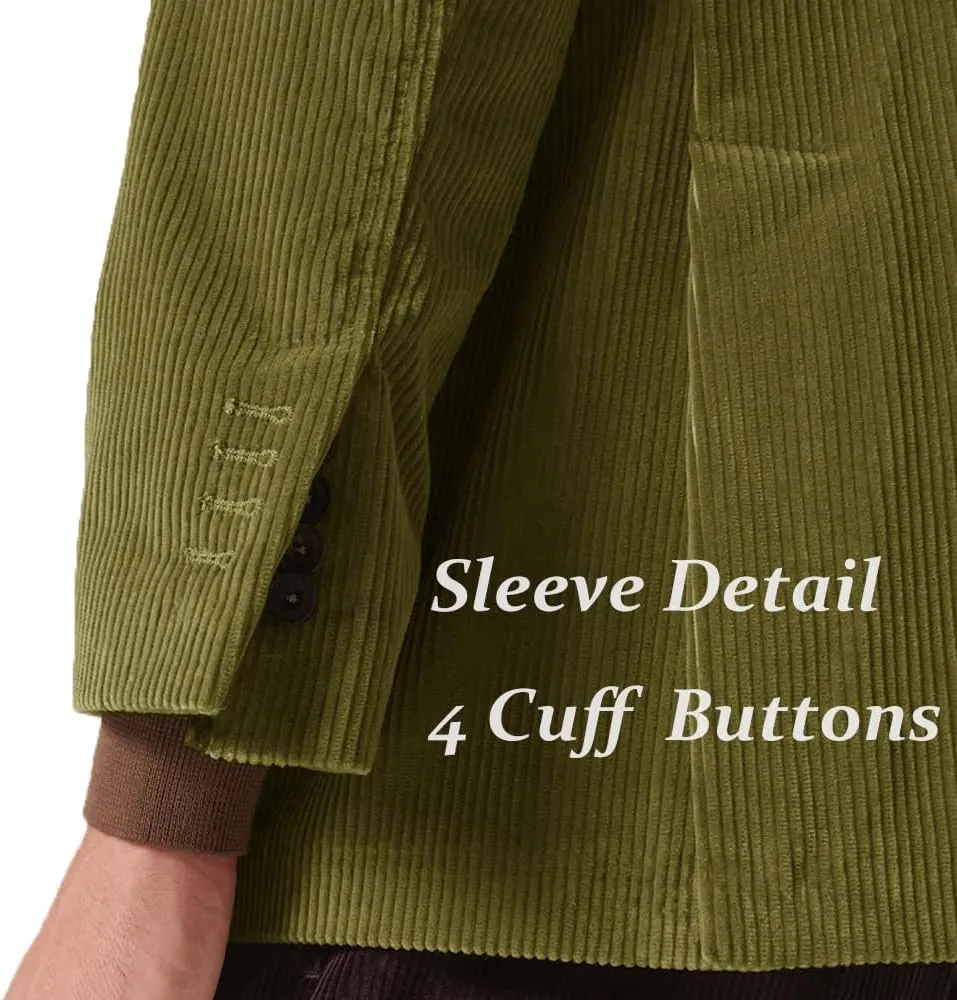 Suit for Men Corduroy Jacket Slim Fit Single Breasted Blazers Mens Sport Coats Tweed Jacket Formal Clothes