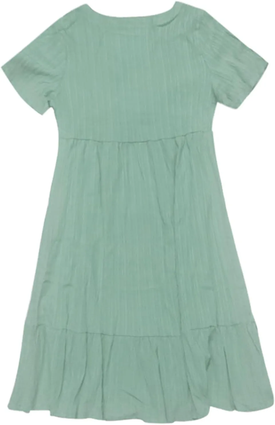 Summer Dresses for Women 2025 Trendy Short Sleeve Pleated Midi Dress Casual Flowy V Neck Elegant Beach Sundresses