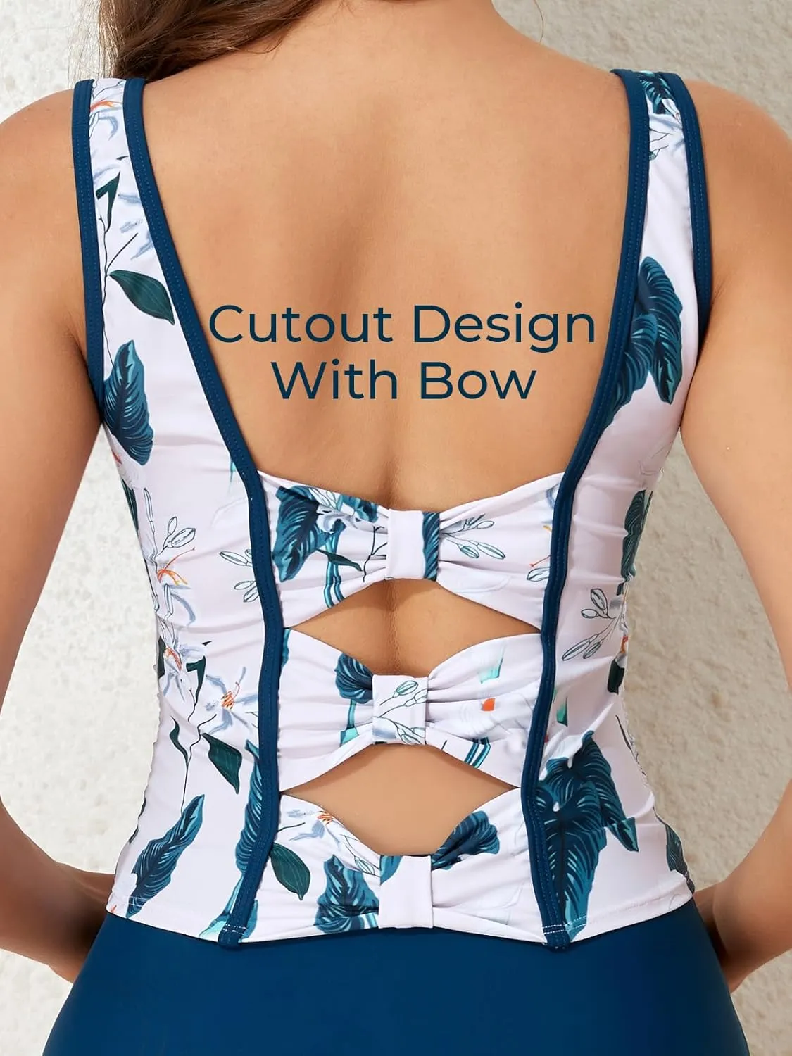 Summer Mae Maternity Tankini Two-Piece Swimsuit High Waist Boyshort Bathing Suit Cutout Sporty Pregnancy Swimwear