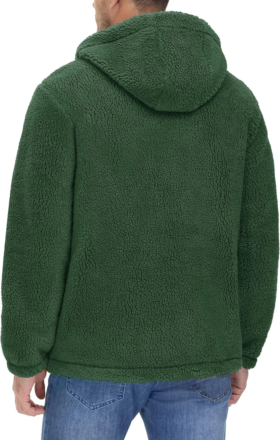 TACVASEN Men's Fuzzy Sherpa Jacket Fleece Lined Zip Up Hoodies Winter Thermal Work Casual Warm Jackets Plain Coats