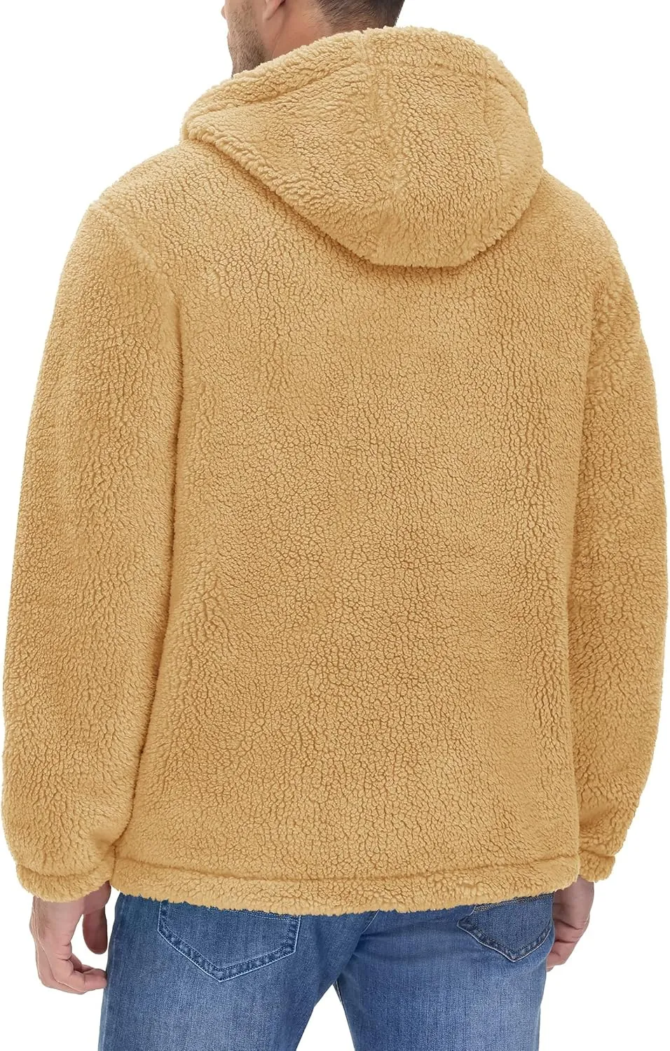 TACVASEN Men's Fuzzy Sherpa Jacket Fleece Lined Zip Up Hoodies Winter Thermal Work Casual Warm Jackets Plain Coats