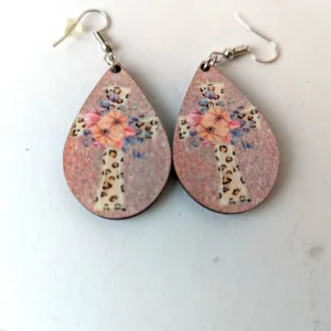 Teardrop Cross Earrings