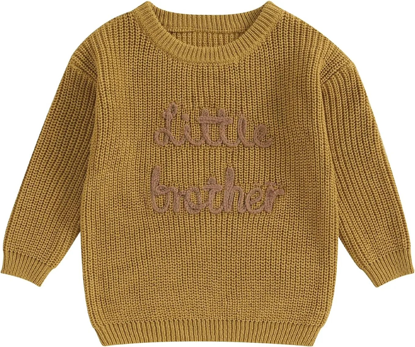 Toddler Baby Girl Boy Long Sleeve Knit Sweater Brothers Sisters Letter Embroidery Round Neck Pullover Fall Winter Tops