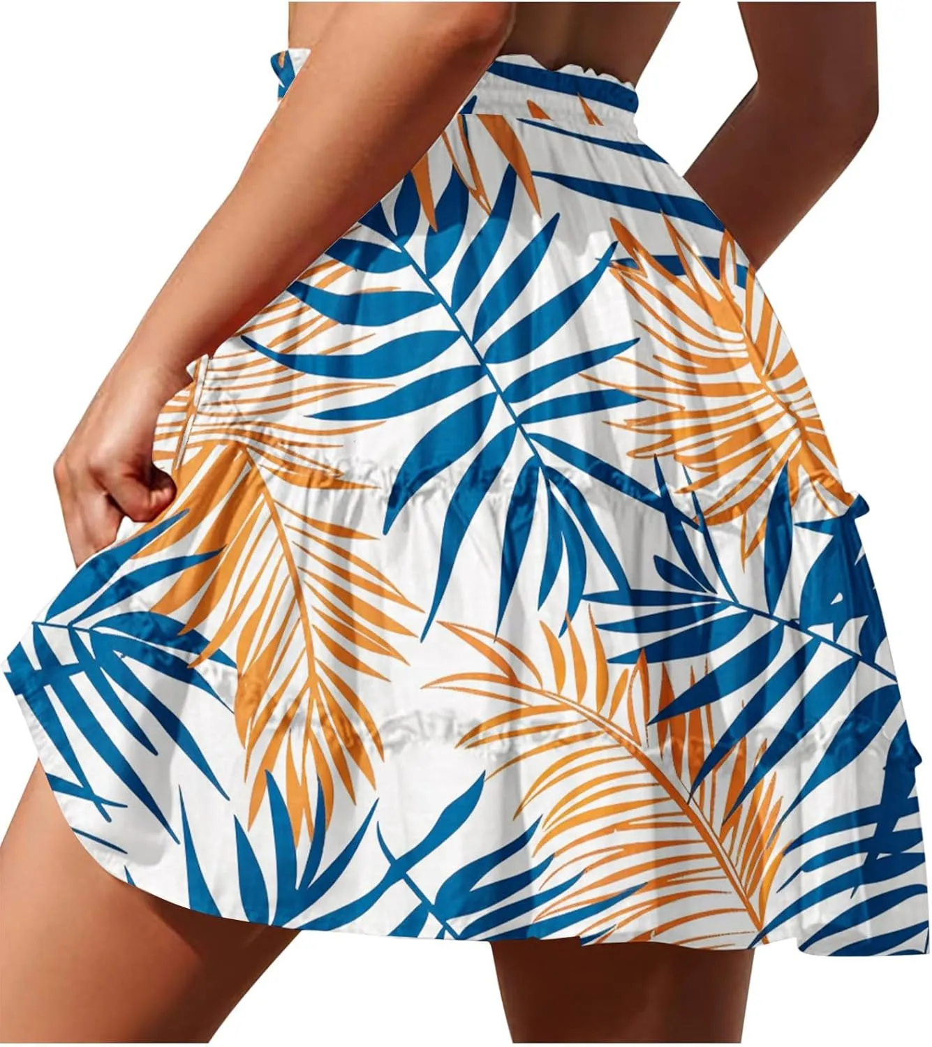 Trendy Irregular Hem Skirts for Women 2024 High Waist Tulle Loose Fit Long Skirt Pleated Printed Mesh Midi Skirts