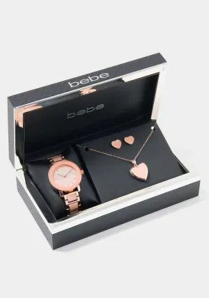 Watch Locket And Earring Set