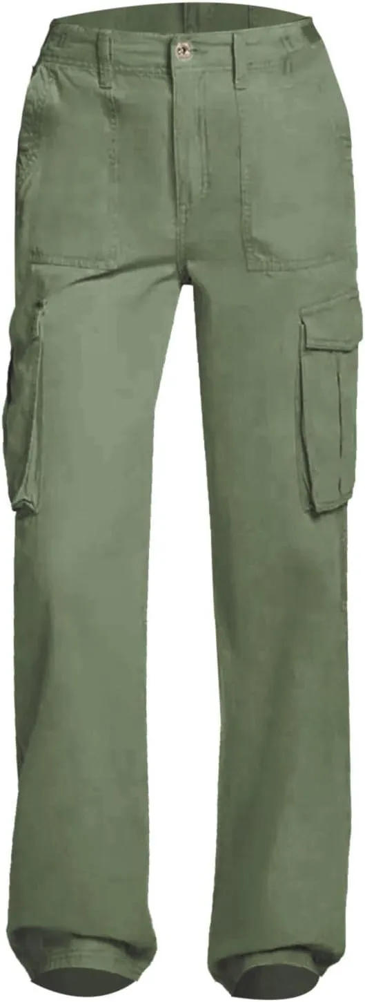 Wide Leg Sweatpants Winter Slack Work Capris with Pockets Straight Leg High Waisted