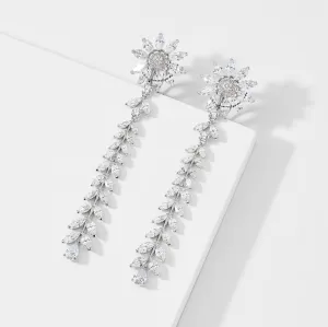 WILDFLOWER DAISY CZ LINEAR EARRINGS