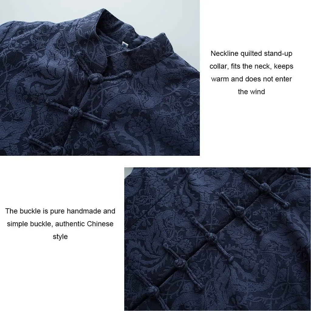 Winter Tang Suit Jackets Cotton Padded Coats Men Warm Tai Chi Uniform Chinese Jacket Kung Fu Clothing Shirt