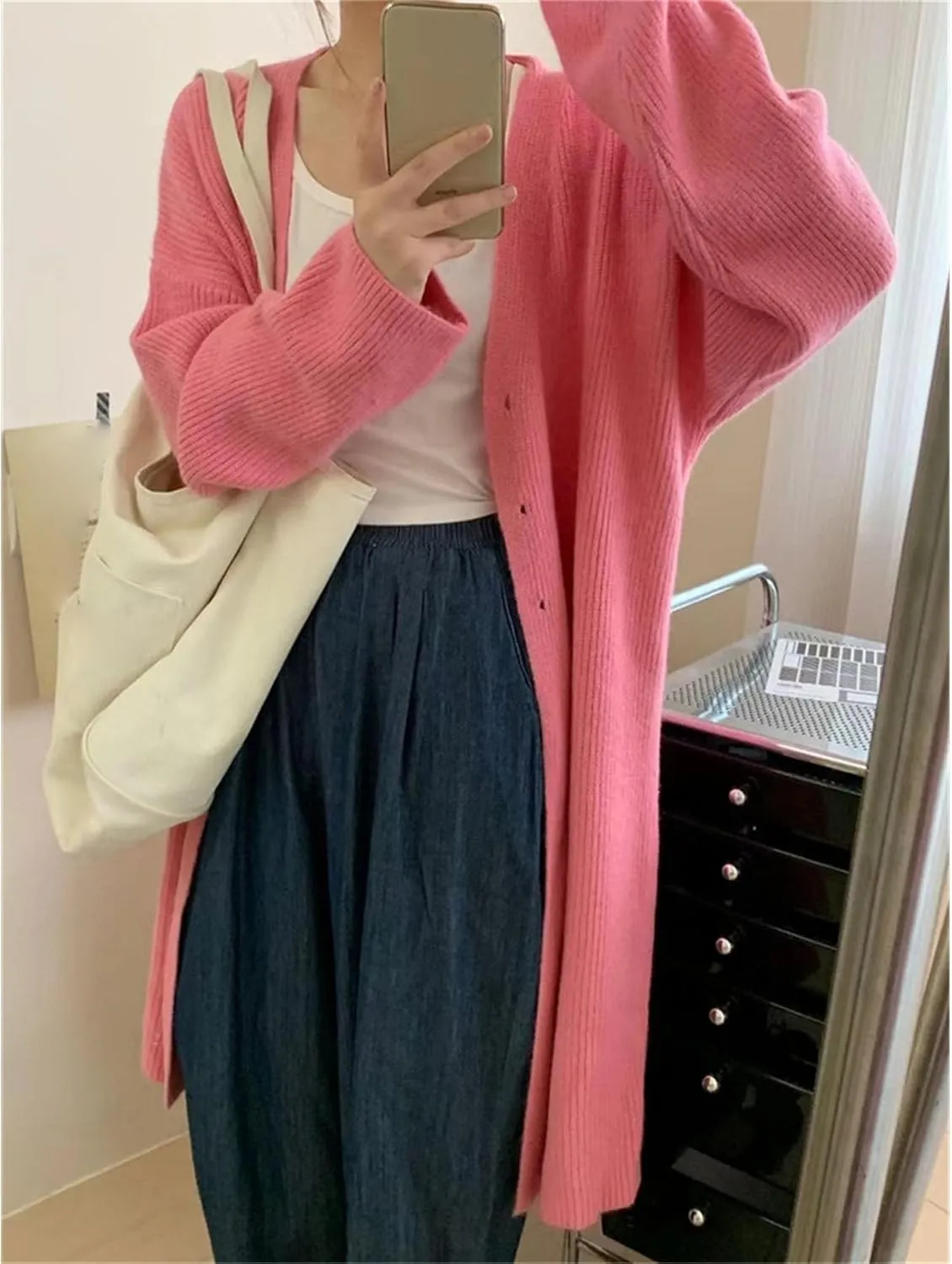 Women Double Breasted Coats Jacket Winter Trendy Solid Color Knit Overcoat Long Sleeve Maxi Long Trench Coat