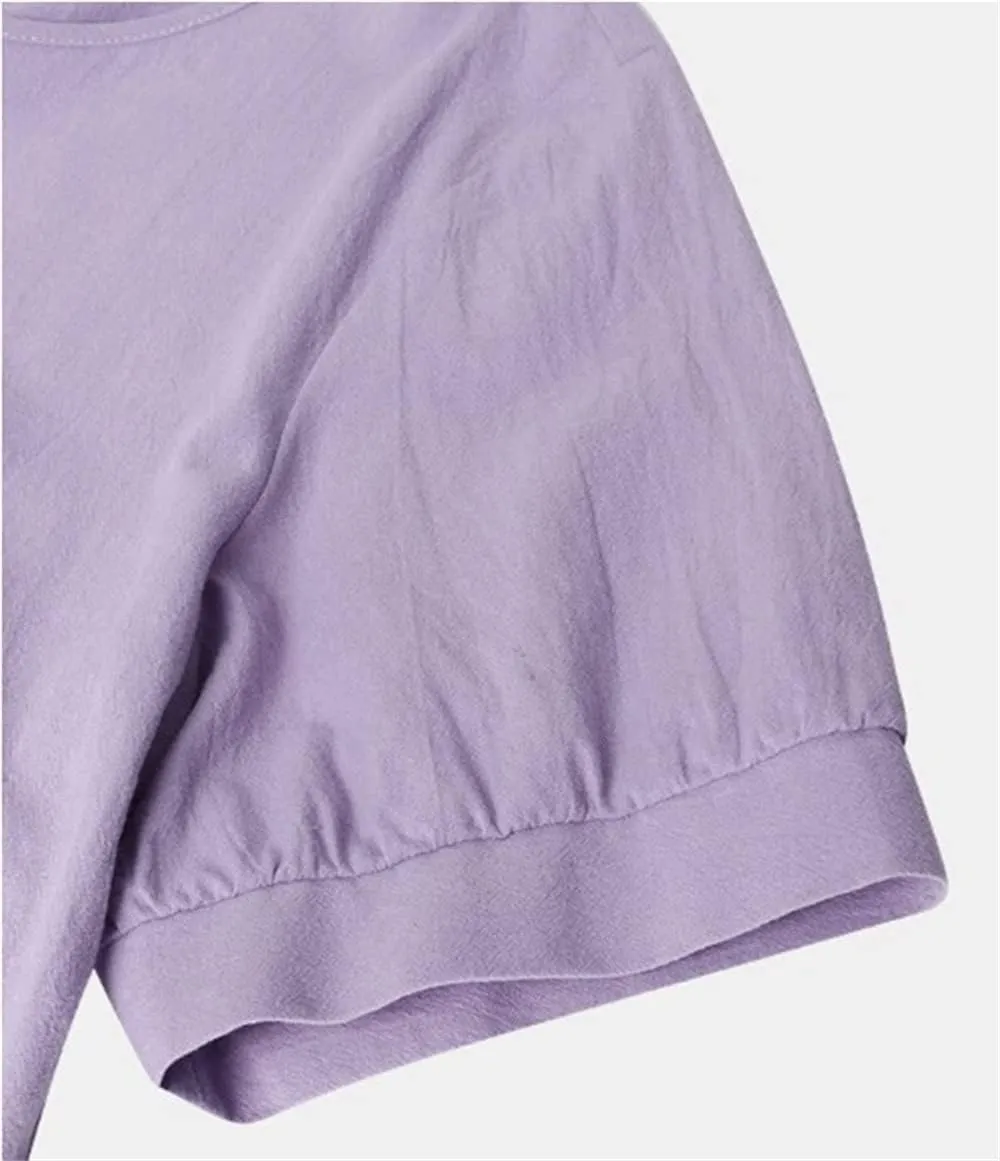 Women Fashion Short Sleeve Summer Dresses Casual Solid Linen Cotton Beach Midi Dress Plus Size