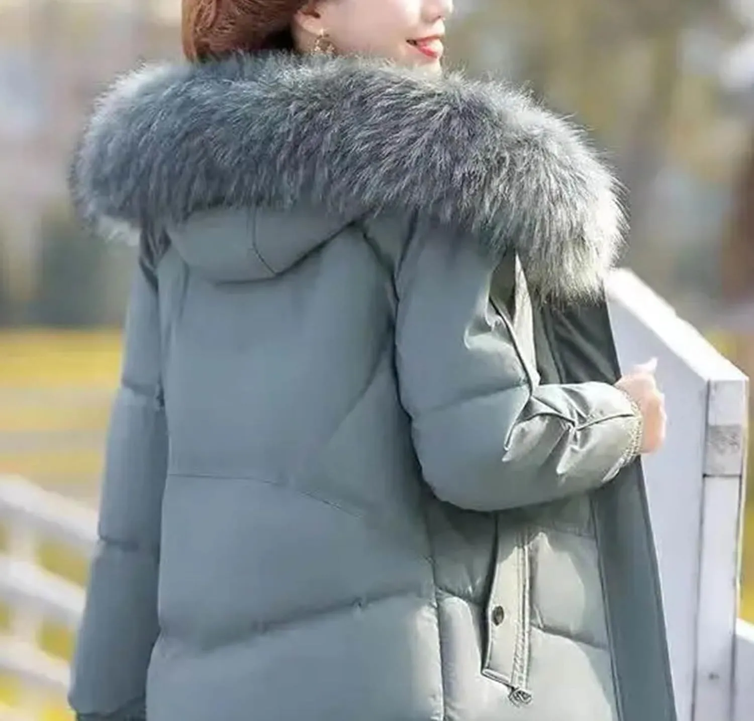 Women Hooded Cotton Down Jacket Winter Solid Thicken Warm Padded Coat Casual Middle-Aged Elderly Outwear