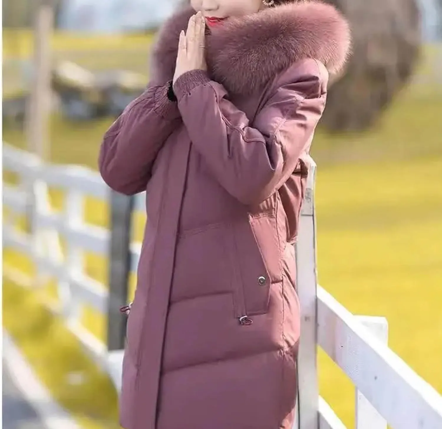 Women Hooded Cotton Down Jacket Winter Solid Thicken Warm Padded Coat Casual Middle-Aged Elderly Outwear