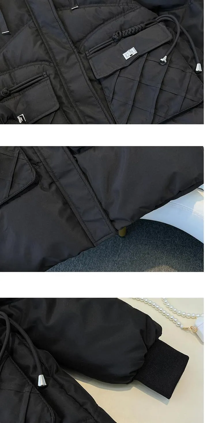 Women Winter Puffer Jacket Women Overcoat Hooded Casual Loose Warm Parkas Thick Down Cotton Padded Coat