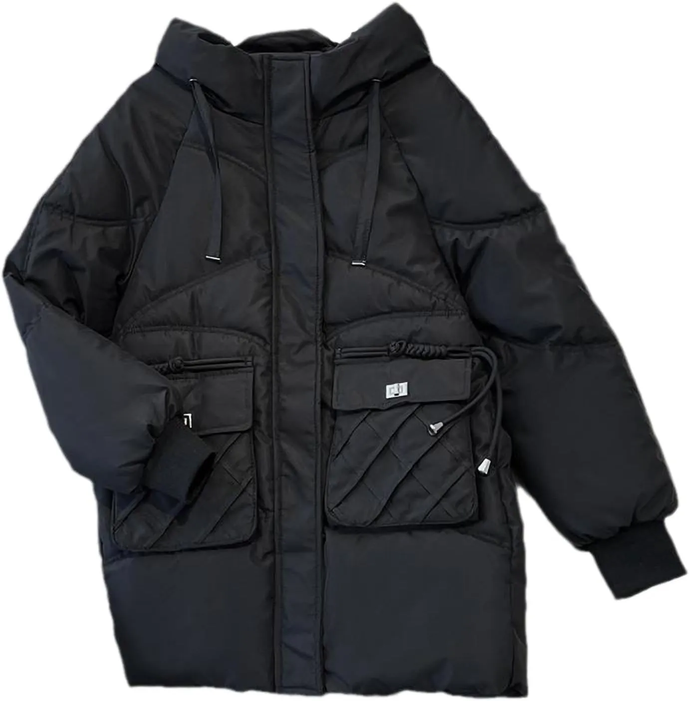 Women Winter Puffer Jacket Women Overcoat Hooded Casual Loose Warm Parkas Thick Down Cotton Padded Coat