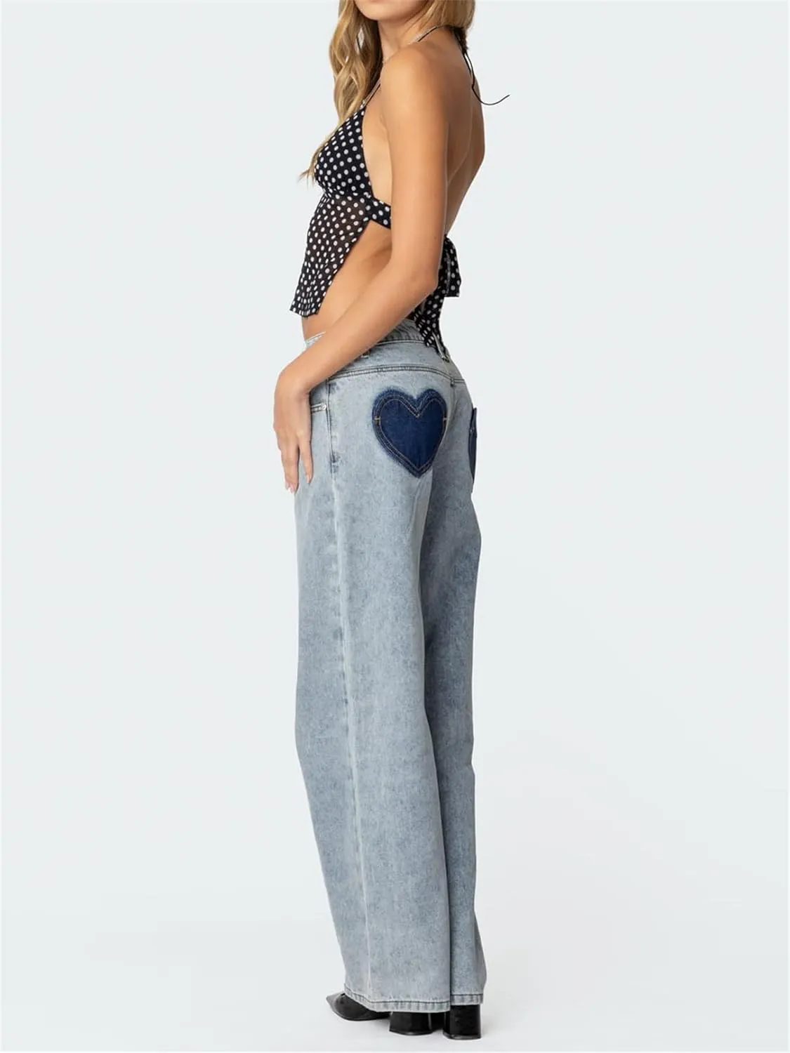 Women Y2k Polka Dot Cami Shirt Sexy V Neck Halter Tie Up Backless Mesh Camisole Coquette Going Out Tops with Scarf