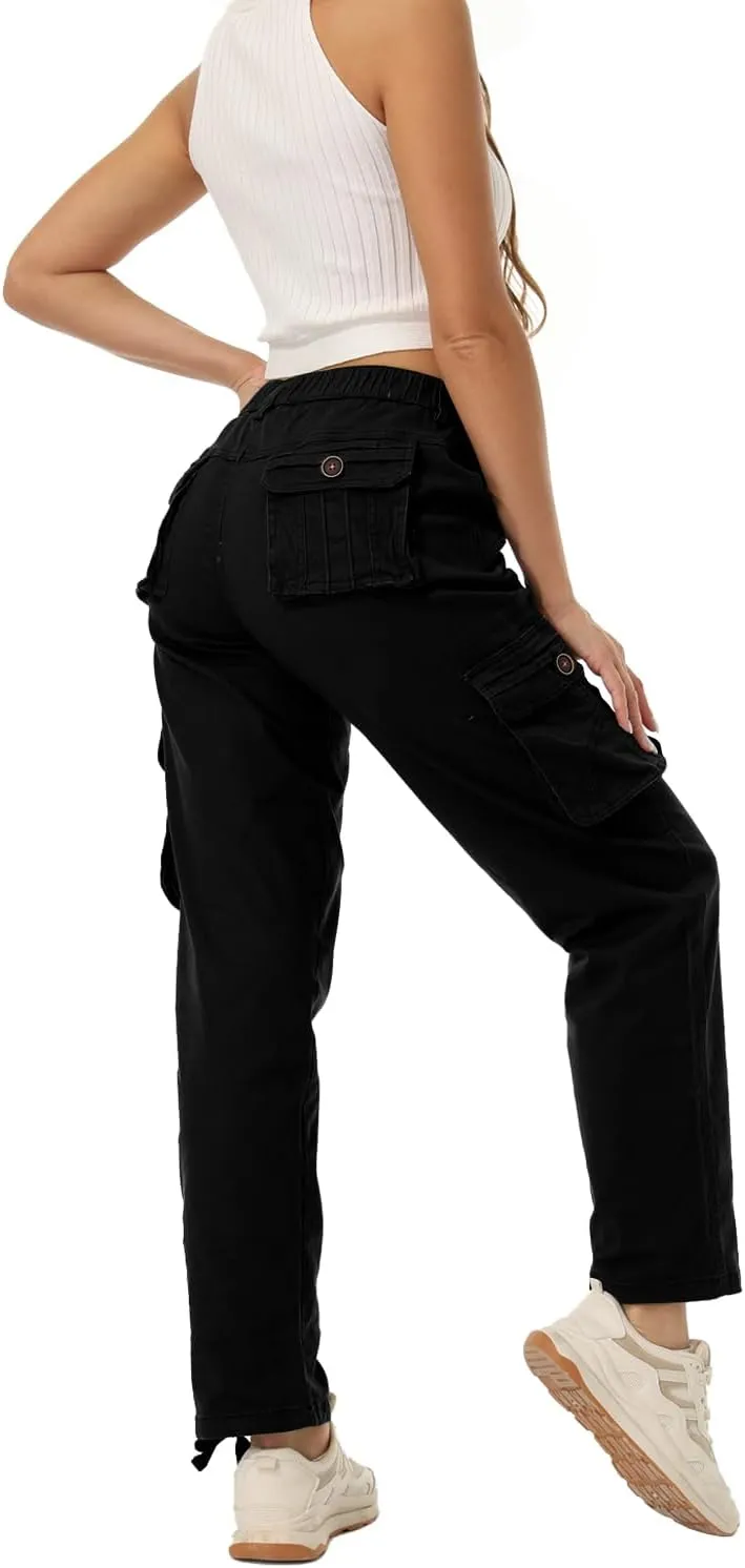 Women's Cotton Casual Military Army Cargo Combat Work Pants with 8 Pocket