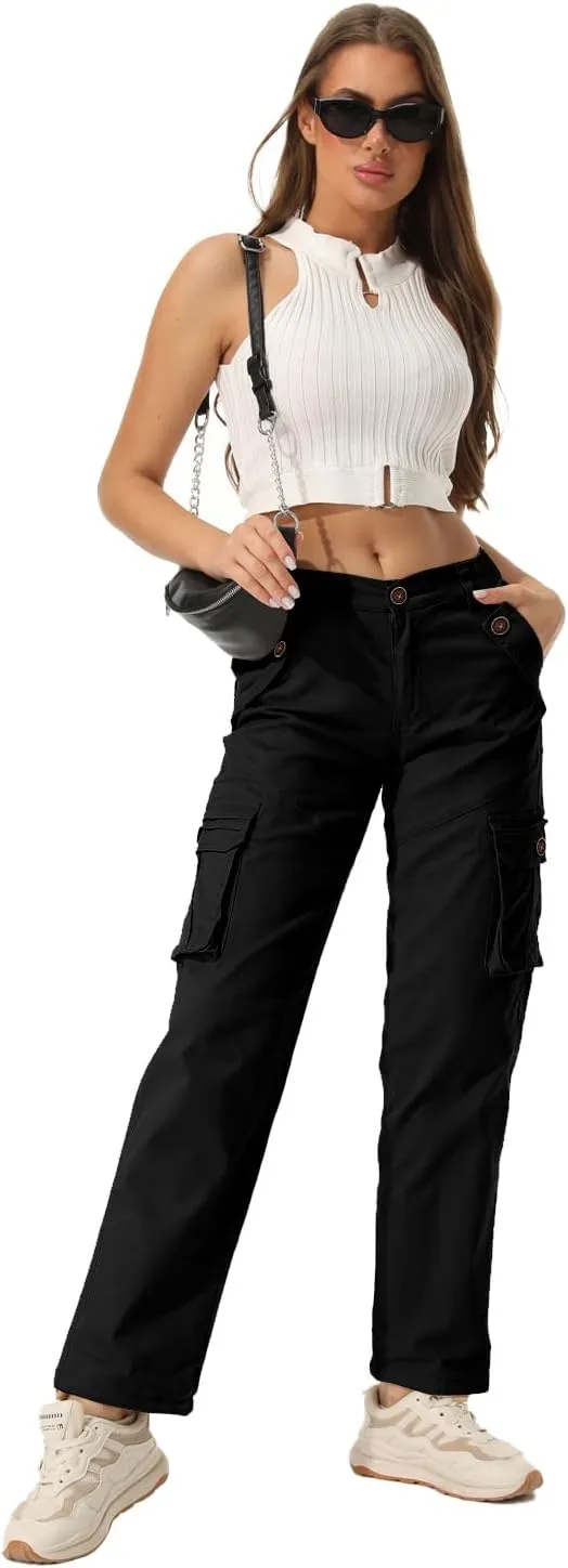 Women's Cotton Casual Military Army Cargo Combat Work Pants with 8 Pocket