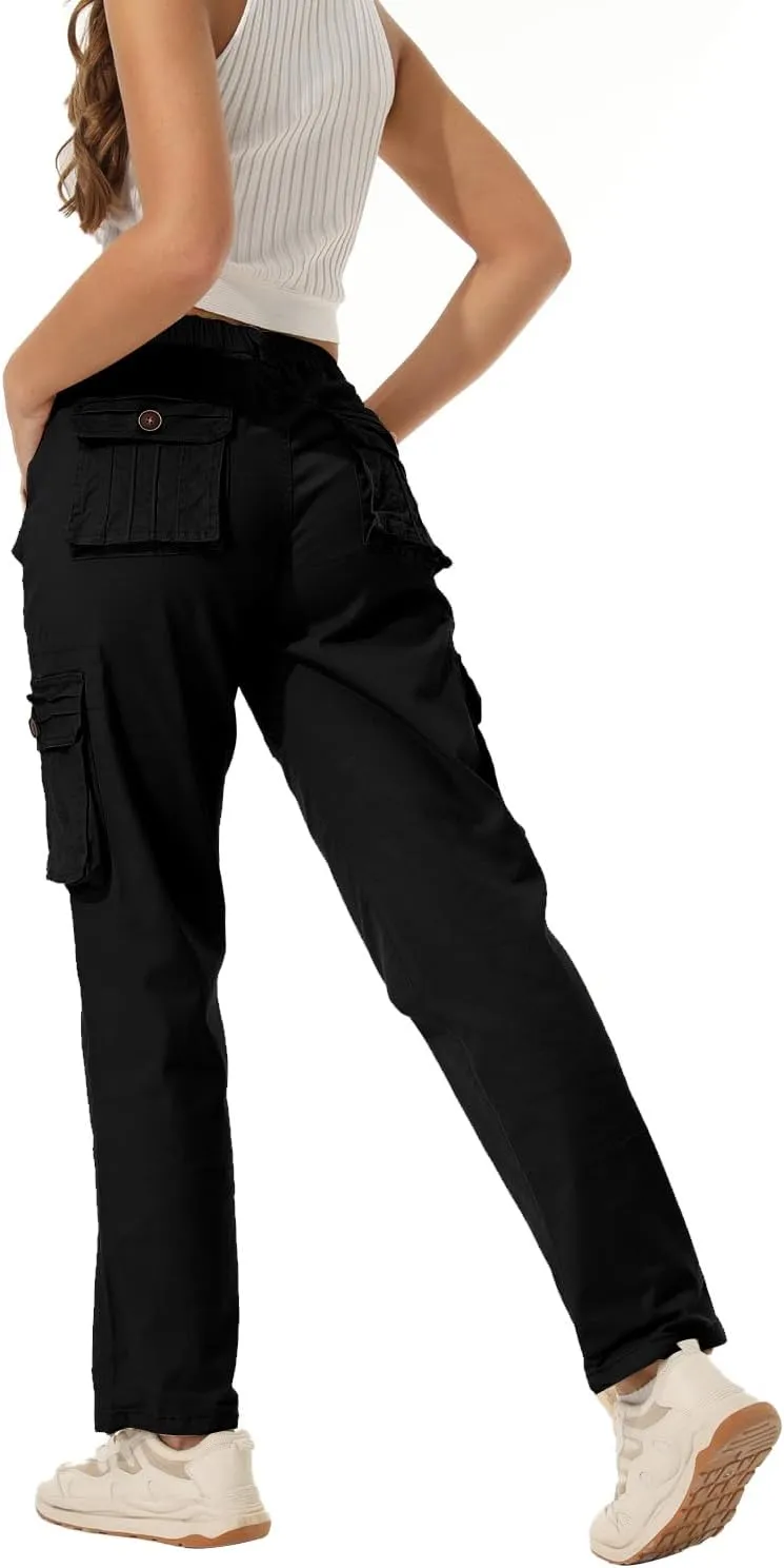 Women's Cotton Casual Military Army Cargo Combat Work Pants with 8 Pocket