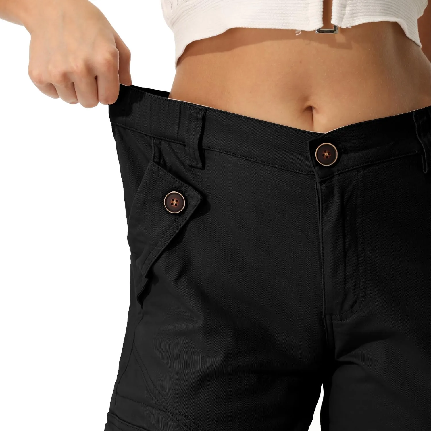 Women's Cotton Casual Military Army Cargo Combat Work Pants with 8 Pocket