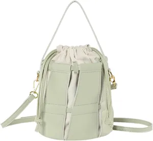 Women's Fashion Top Handle Bucket Bag PU Leather Hollow Out Crossbody Casual Tote Shoulder Bag Simple Handbag Pursebag234OWOISS