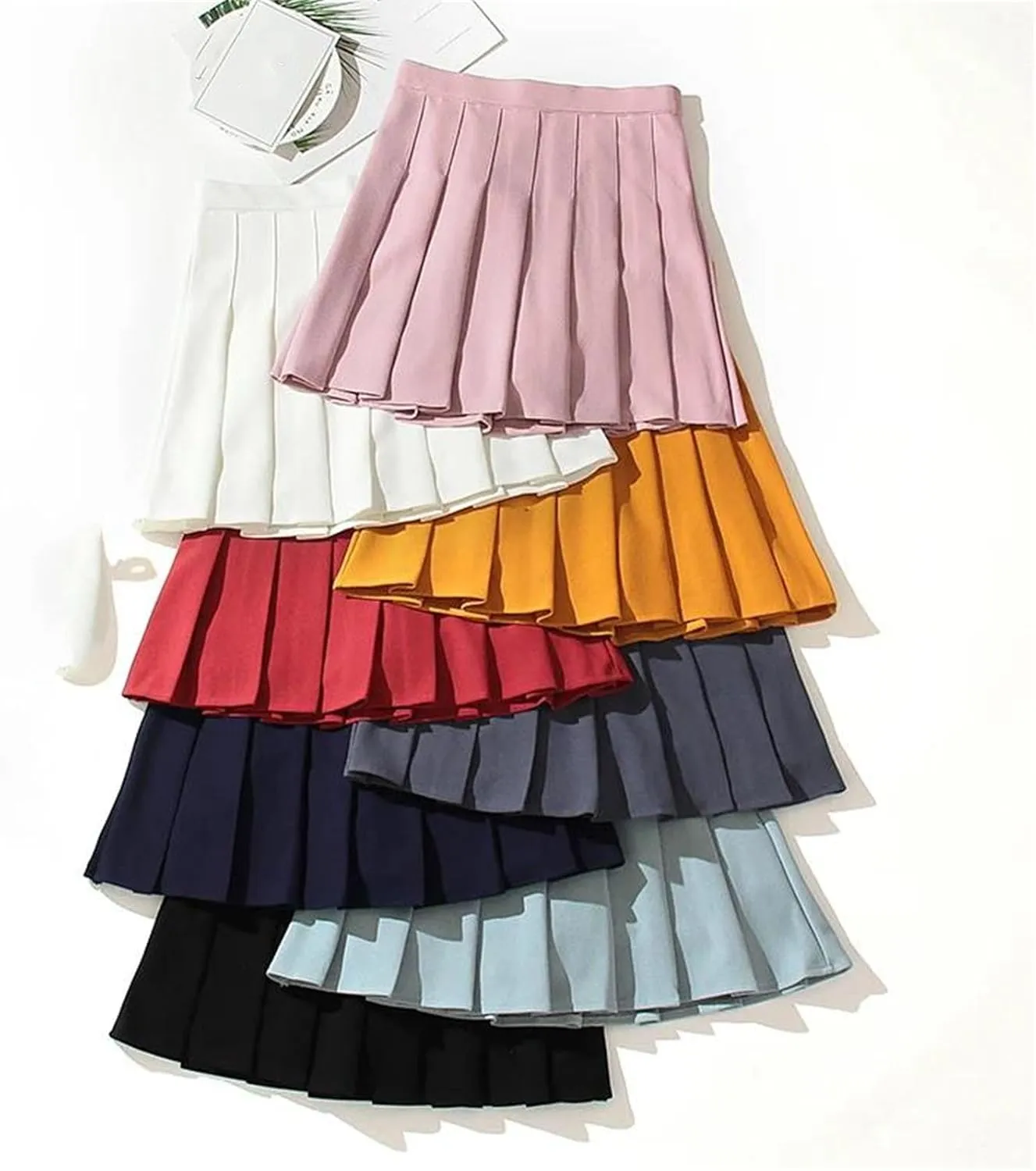 Womens Golf Skirt High Waist A-Line Athletic Large Size Pleated Kawaii Mini Skirts Skort
