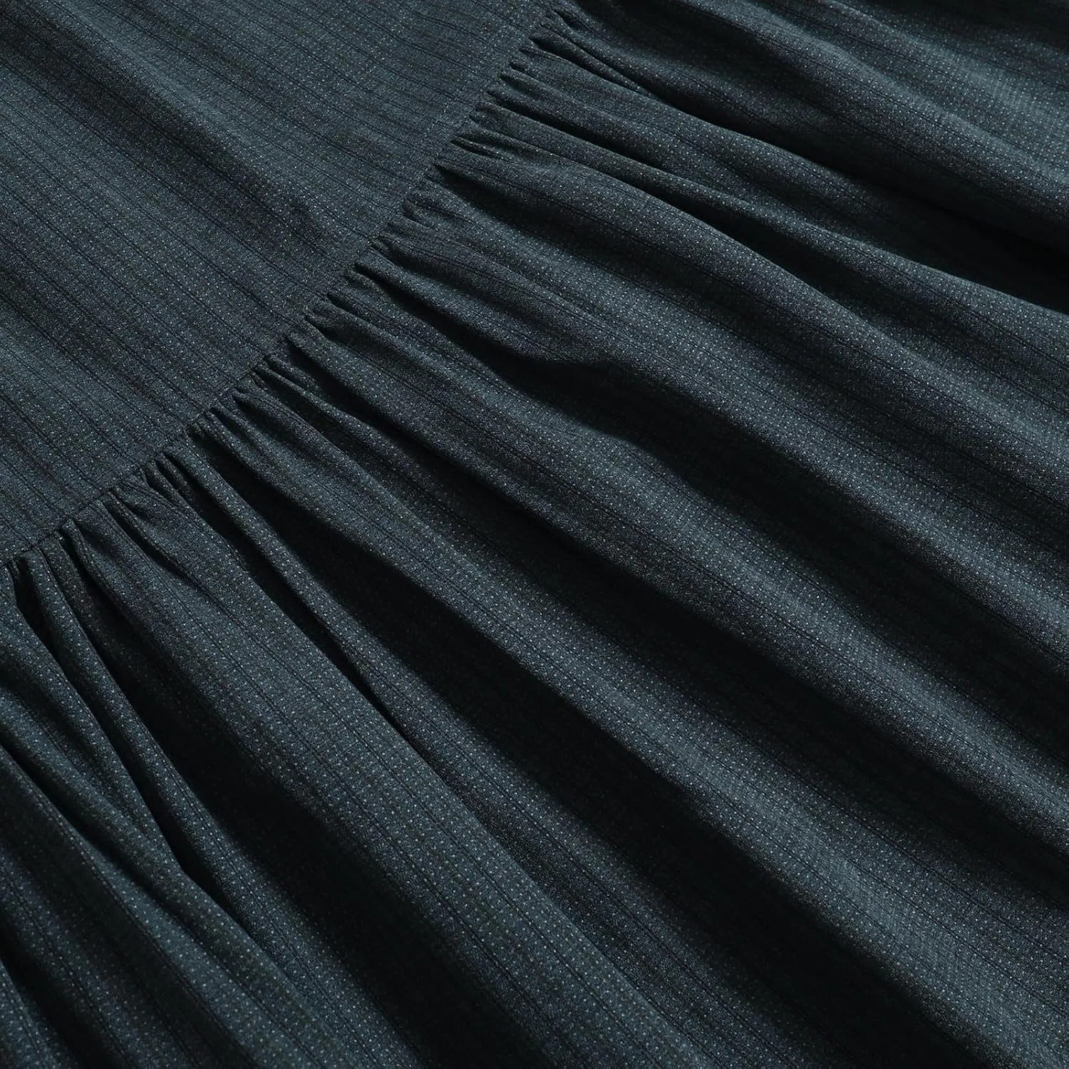 Women's High-Waisted Striped Skirt Elasticated Waist Autumn/Winter Hemline Pleated MIDI Skirt with Side Pockets