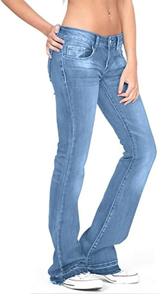 Womens Magic Shaping Bootcut Jeans Premium Stretchy Wide Leg Flared Bell Bottom Denim Pants Work Jeans with Pockets