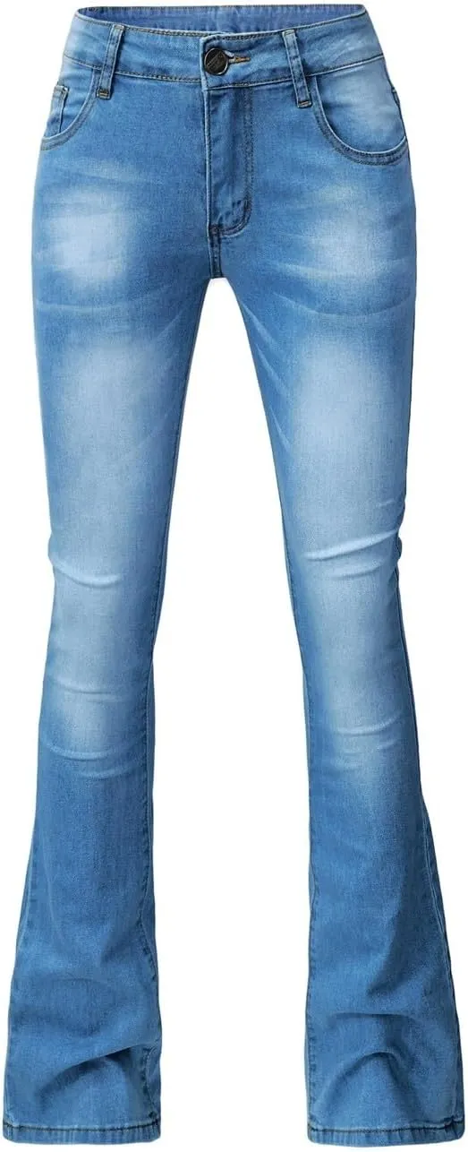 Womens Magic Shaping Bootcut Jeans Premium Stretchy Wide Leg Flared Bell Bottom Denim Pants Work Jeans with Pockets