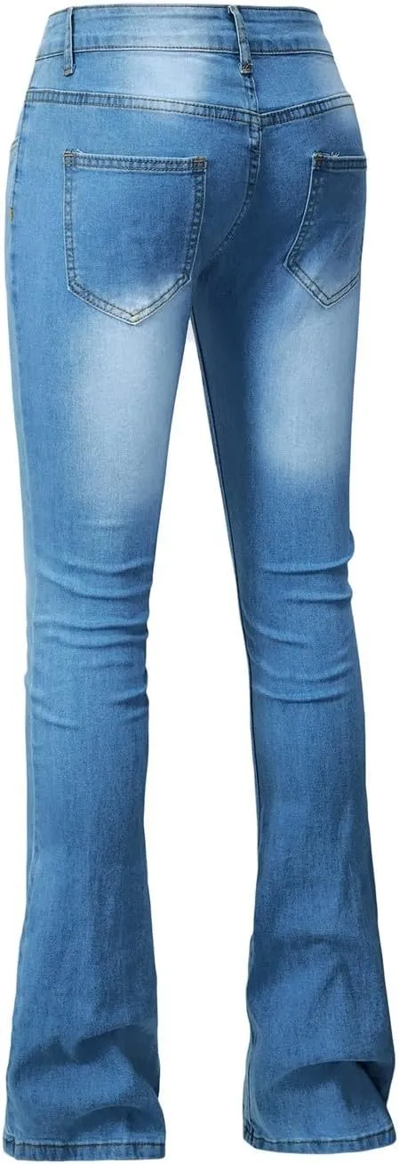 Womens Magic Shaping Bootcut Jeans Premium Stretchy Wide Leg Flared Bell Bottom Denim Pants Work Jeans with Pockets