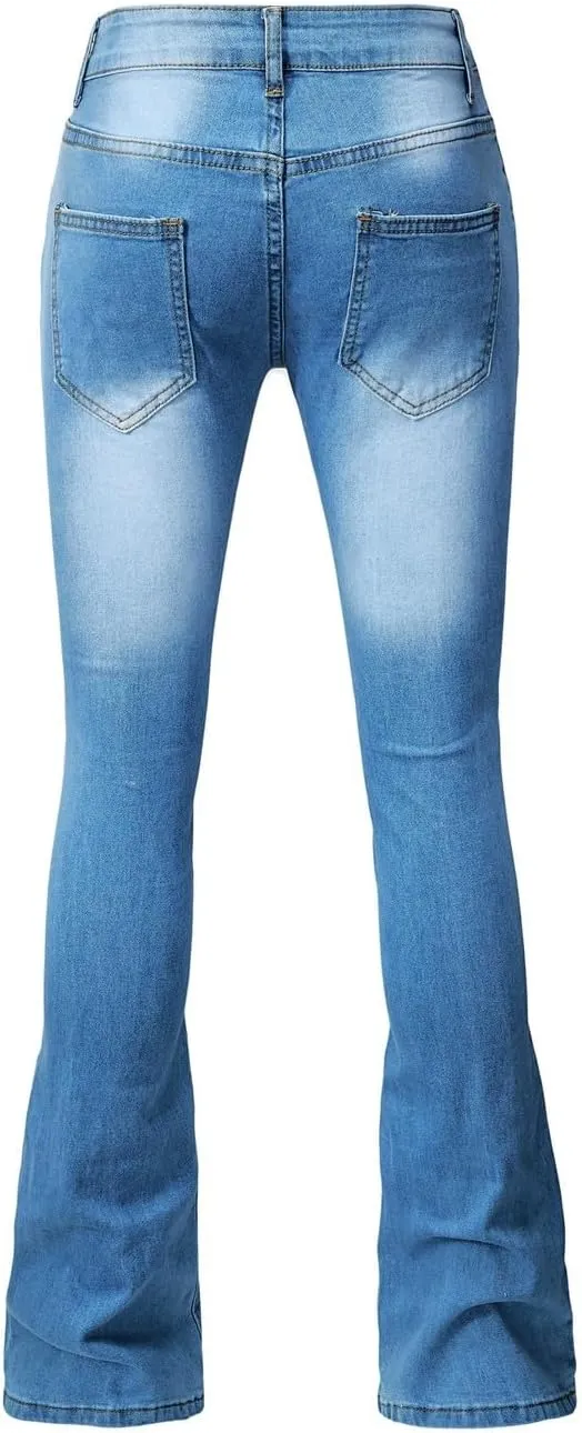 Womens Magic Shaping Bootcut Jeans Premium Stretchy Wide Leg Flared Bell Bottom Denim Pants Work Jeans with Pockets