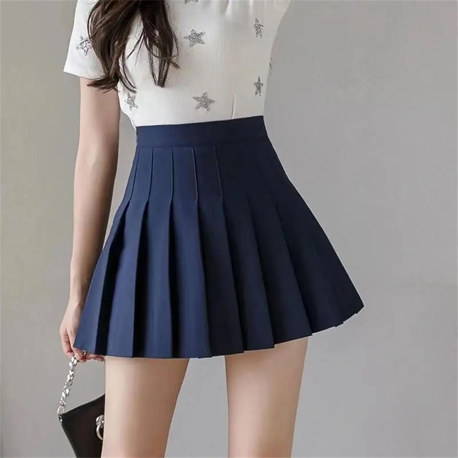 Womens Mini Pleated Short Skirt Slim Fit High Waisted A-Line Athletic Golf Short Skort