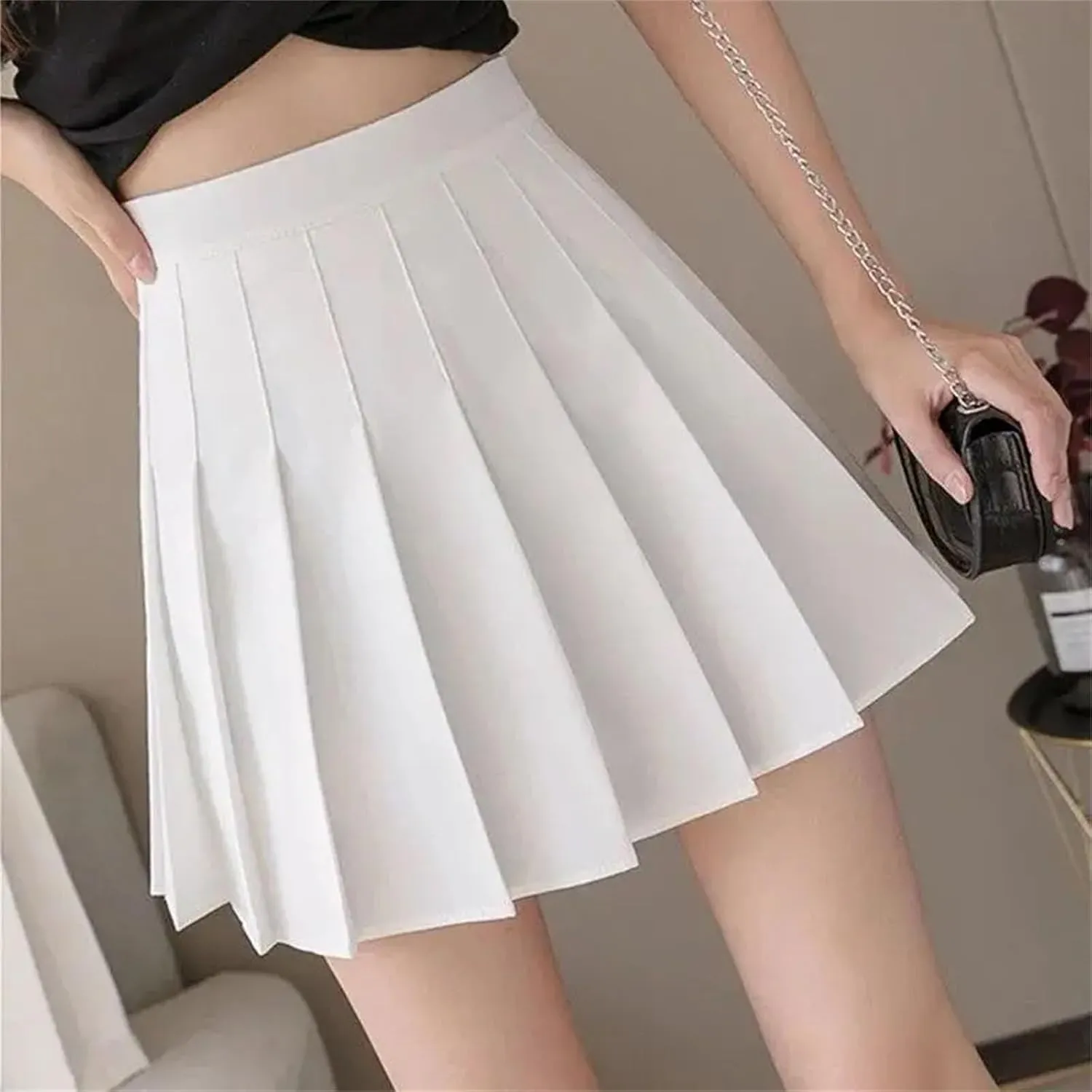 Womens Mini Pleated Short Skirt Slim Fit High Waisted A-Line Athletic Golf Short Skort