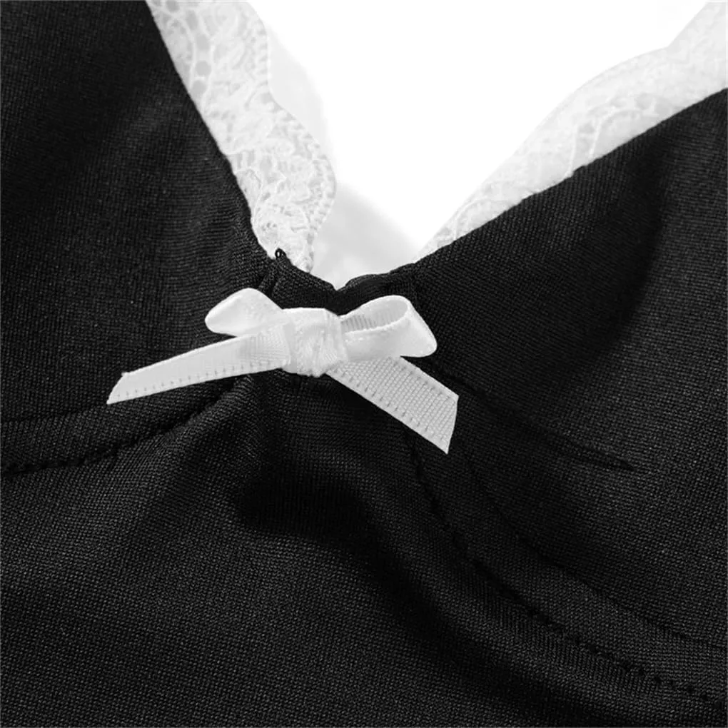 Women's Solid Color Simple Bow Lace Patchwork Sleeveless Camisole