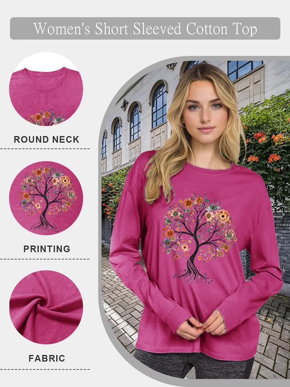 Women's Western Cowgirl Long Sleeve Shirts Vintage Country Music Fall T-Shirt Hiking Travel Sweatshirt Tops