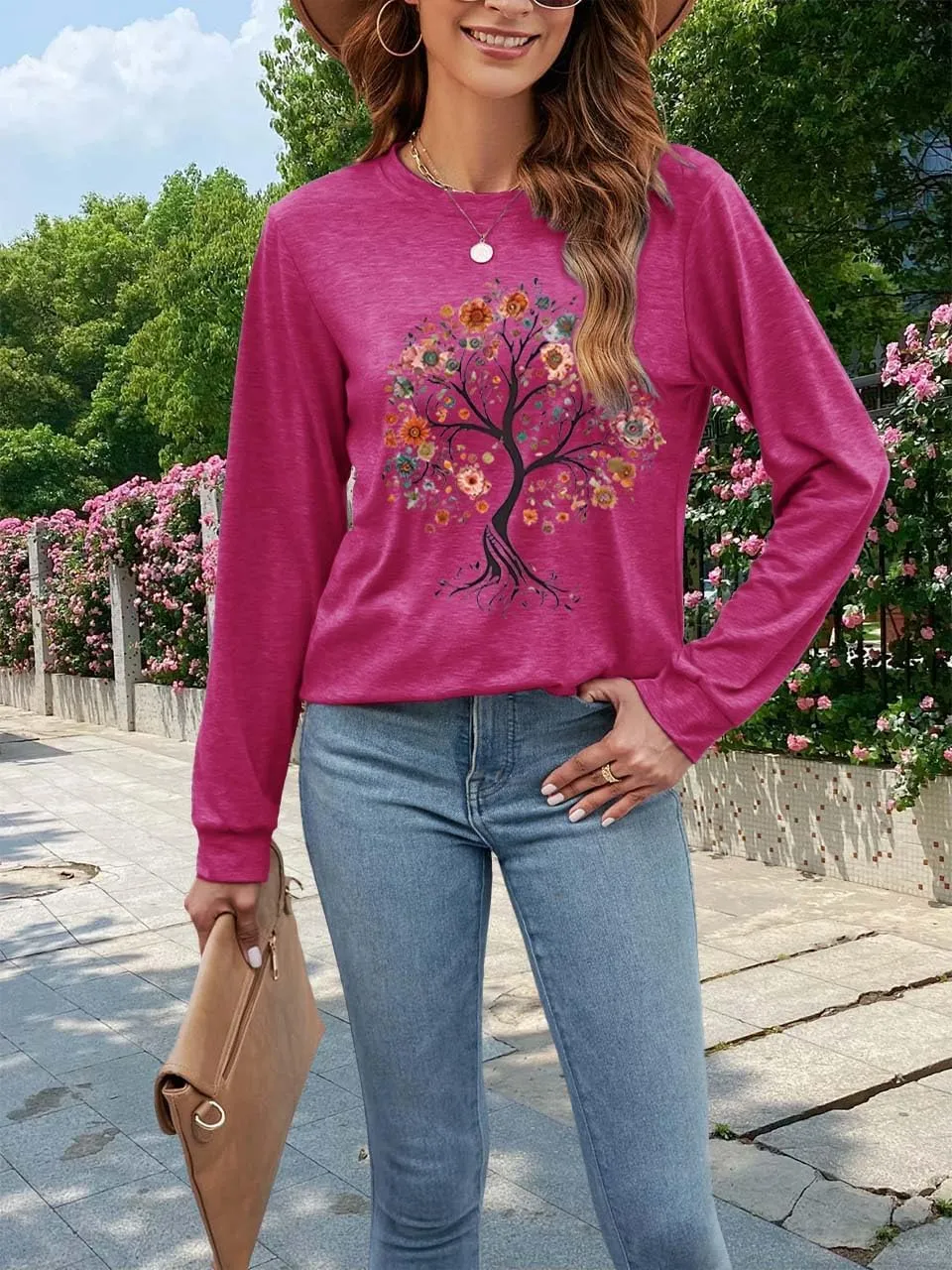 Women's Western Cowgirl Long Sleeve Shirts Vintage Country Music Fall T-Shirt Hiking Travel Sweatshirt Tops