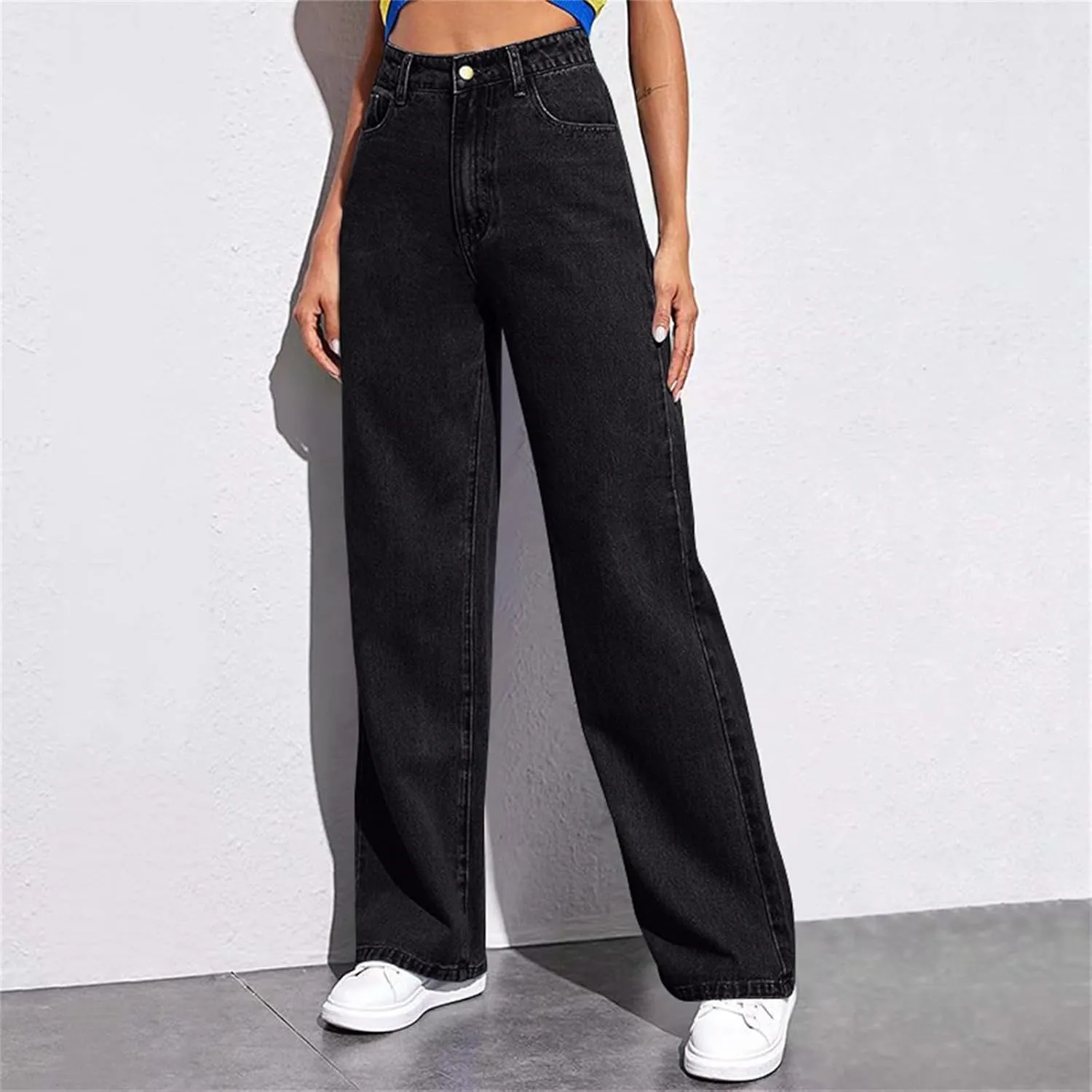 Womens Wide Leg Jeans High Waist Baggy Jeans Casual Loose Boyfriend Jeans Denim Pants Y2K Outfits