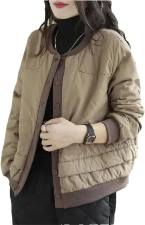 Women's Winter Cotton Padded Clothes Lightweight Warm Cotton Coat Style Loose Casual Jacket Tops
