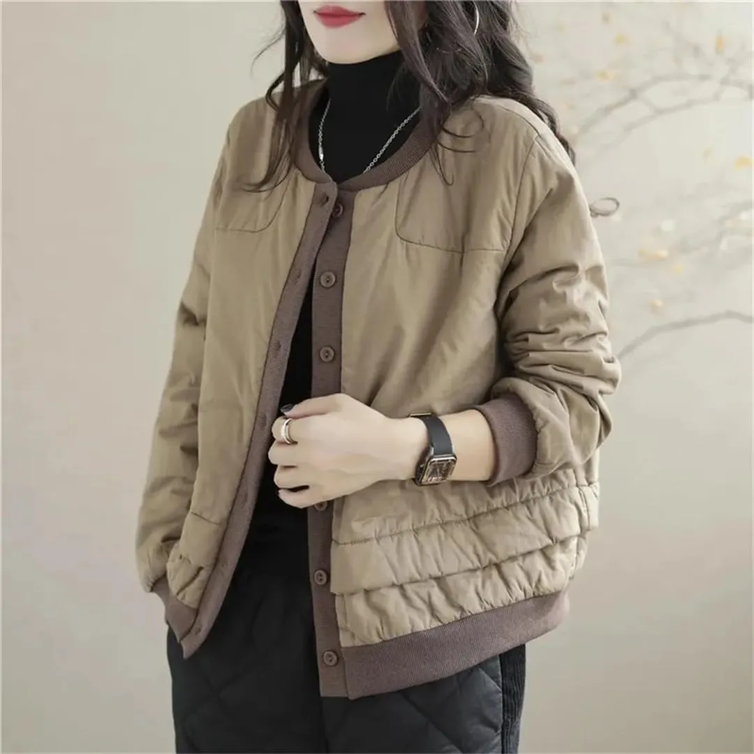 Women's Winter Cotton Padded Clothes Lightweight Warm Cotton Coat Style Loose Casual Jacket Tops