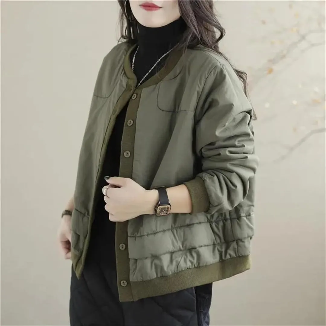 Women's Winter Cotton Padded Clothes Lightweight Warm Cotton Coat Style Loose Casual Jacket Tops