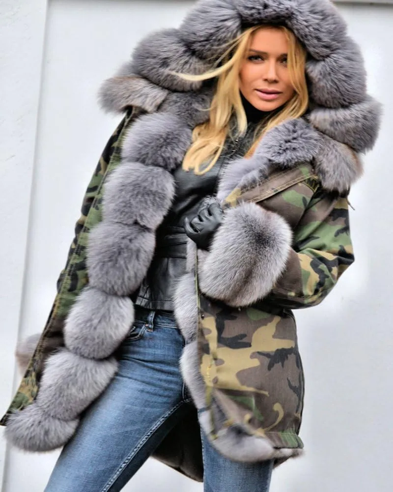 Women's Winter Zip Puffer Coat Thicken Fleece Lined Down Jackets Long Outwear Hooded Parka