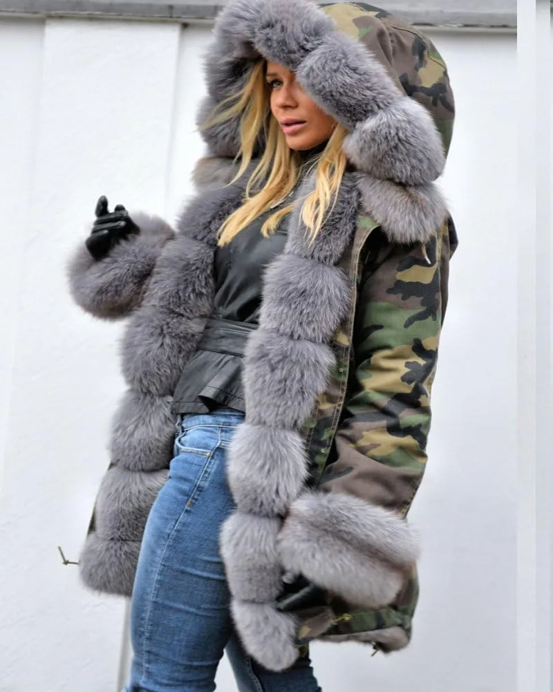 Women's Winter Zip Puffer Coat Thicken Fleece Lined Down Jackets Long Outwear Hooded Parka