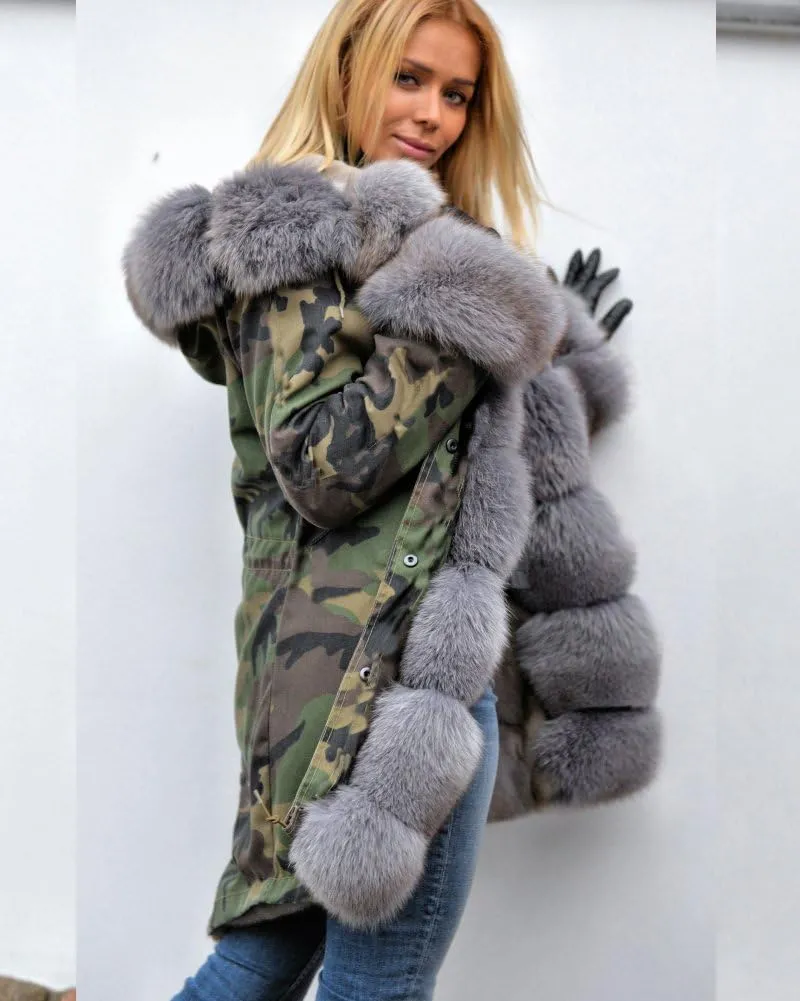 Women's Winter Zip Puffer Coat Thicken Fleece Lined Down Jackets Long Outwear Hooded Parka