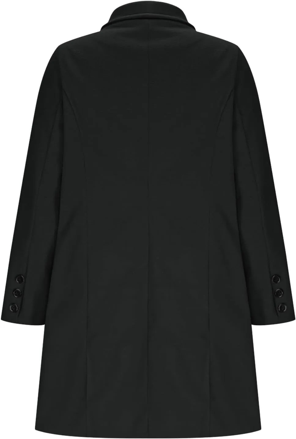 XUNRYAN Womens Mid Long Trench Coat Business Casual Blazer Double-Breasted Peacoat Slim Fit Jackets for Petite Women Outwear