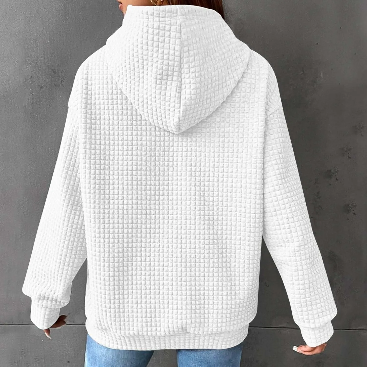 XUNRYAN Womens Waffleknit Shacket Jacket 2023 Fall Fashion Long Sleeve Casual Button Down Shirts Jackets Zip Up Hoodie Coat